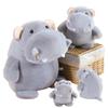 Fluffy Hippo Plush Toy Soft Adorable Stuffed Cartoon Hippopotamus Animal Doll Home Decor Baby Kids Birthday Christmas Gifts