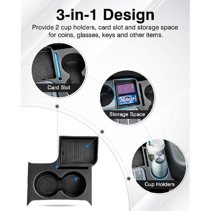 Держатель для чашки на центральной консоли Karltys для Ford Maverick 2022 2023 2024, аксессуары, лоток-органайзер для центральной консоли Maverick со вставкой для подстаканника,