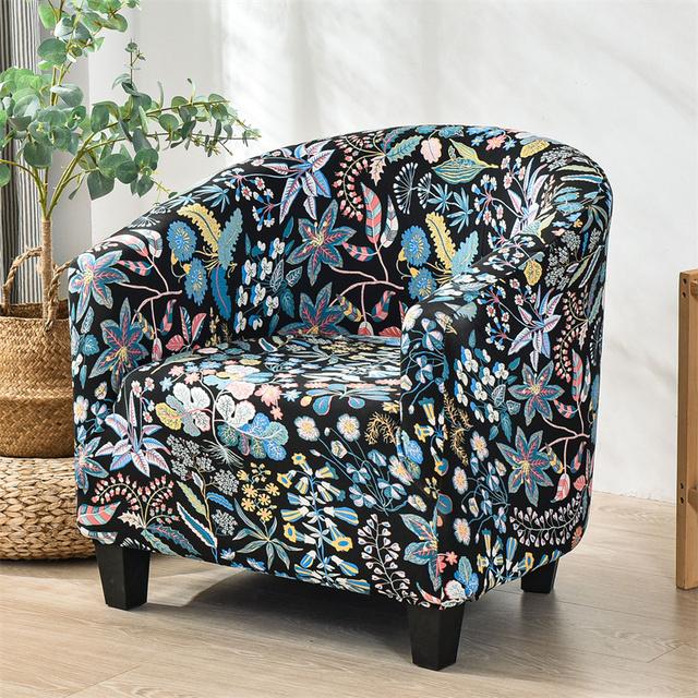 Чехол на кресло для ванны с цветочным рисунком, чехол для одноместного дивана из спандекса, Чехлы для дивана в богемном стиле, эластичные чехлы для отеля, гостиной