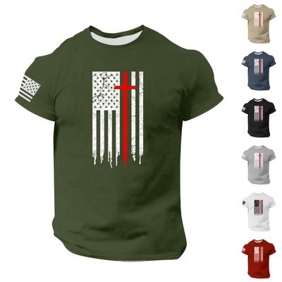 Летняя мужская популярная футболка с круглым вырезом и коротким рукавом с принтом