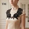 Stage Performance Costume Trim 2Pcs Embroidery Patches for Wedding Dress, Water-soluble Lace Applique, Floral Exquisite Polyester Silk Patch Motif Sew