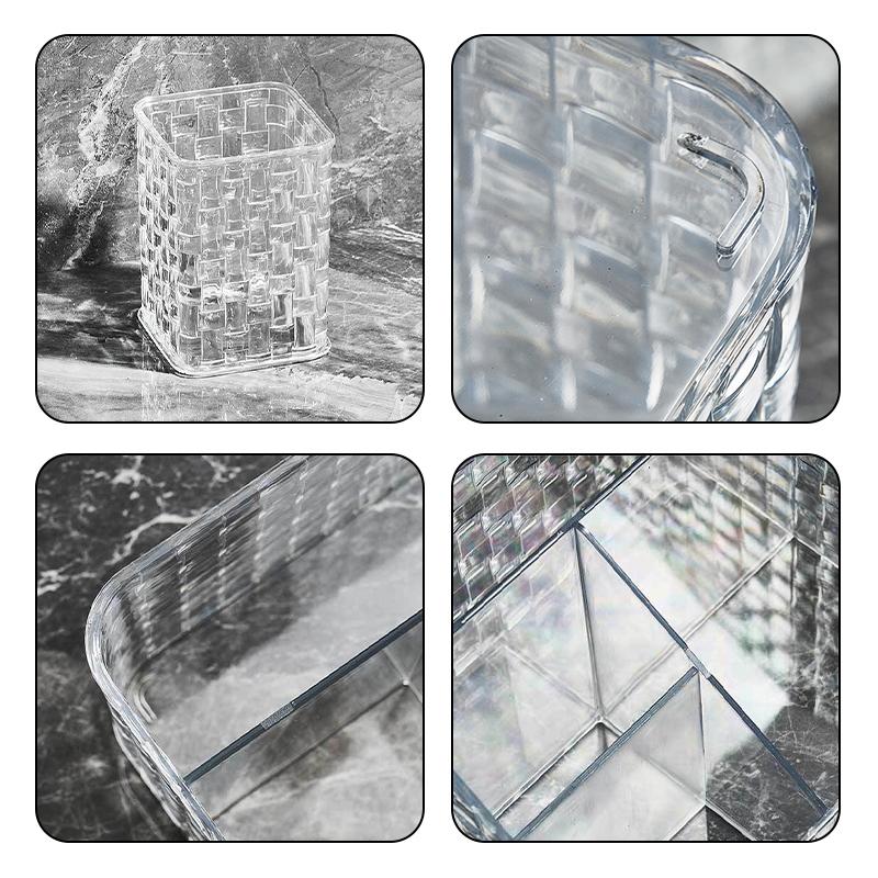 Прозрачный акриловый держатель для кистей для макияжа, настольный органайзер для косметики, коробка для хранения помады, подставка для лака для ногтей, футляр для ювелирных изделий