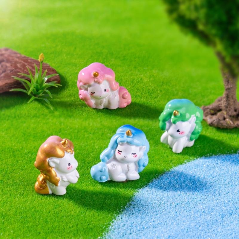 Unicorns Figurines Unicorns Decors Waterproof Toy Playsets Miniature Doll Garden Figurines Cake Toppers Parties Favor