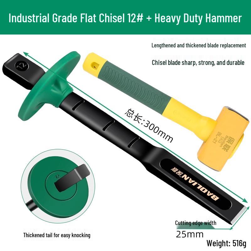 Tungsten Carbide Concrete and Stone Splitter Chisel with Chrome Vanadium Steel Alloy Head