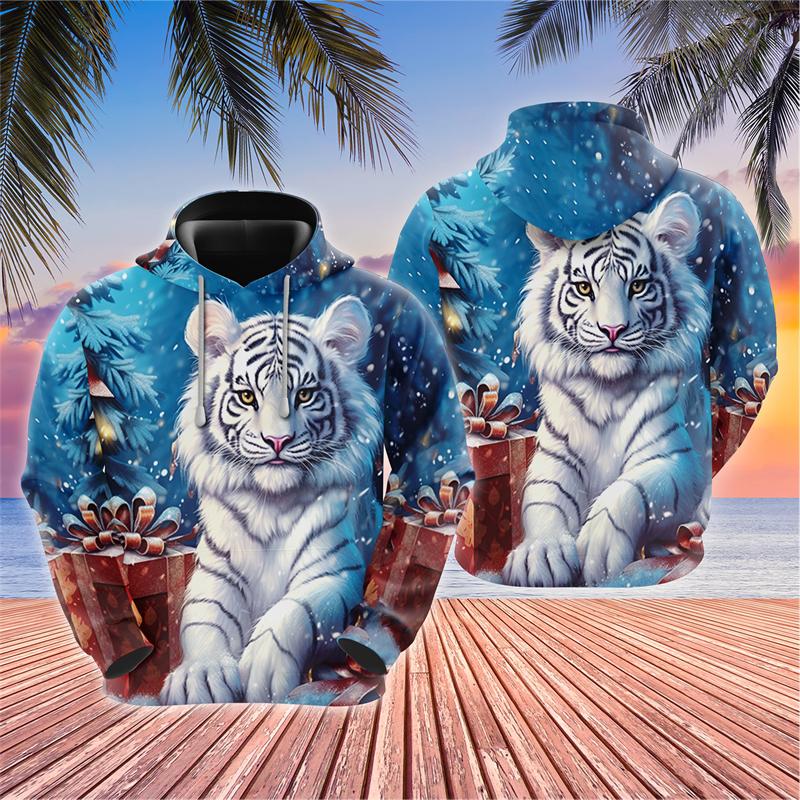 Новые милые толстовки с принтом тигренка в виде 3D-принта для мужчин и женщин, свободные толстовки с капюшоном, свитера с капюшоном, спортивные костюмы, пальто, детская одежда