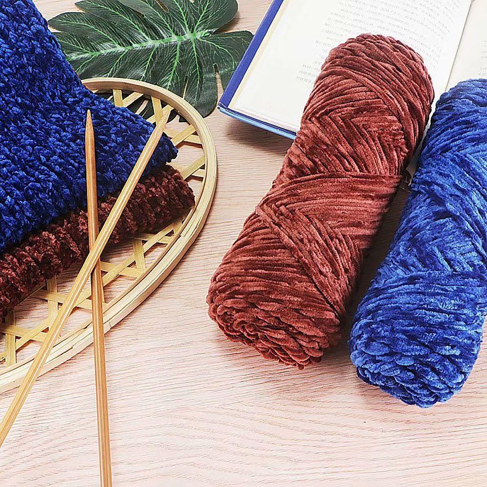 Soft Velvet Macrame Rope Blended Knitting Wool Handicrafts Thread for Scarf Coat Baby Blanket DIY