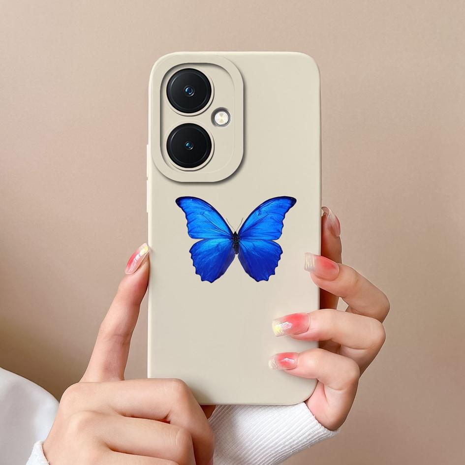 Задняя крышка для Vivo V29 Lite X90 Y78 + Y17S Y27 Y36 Pro Чехол Красивая бабочка Подсолнух Матовый Роскошный мягкий жидкий чехол для телефона высокого качества для Vivo Capas