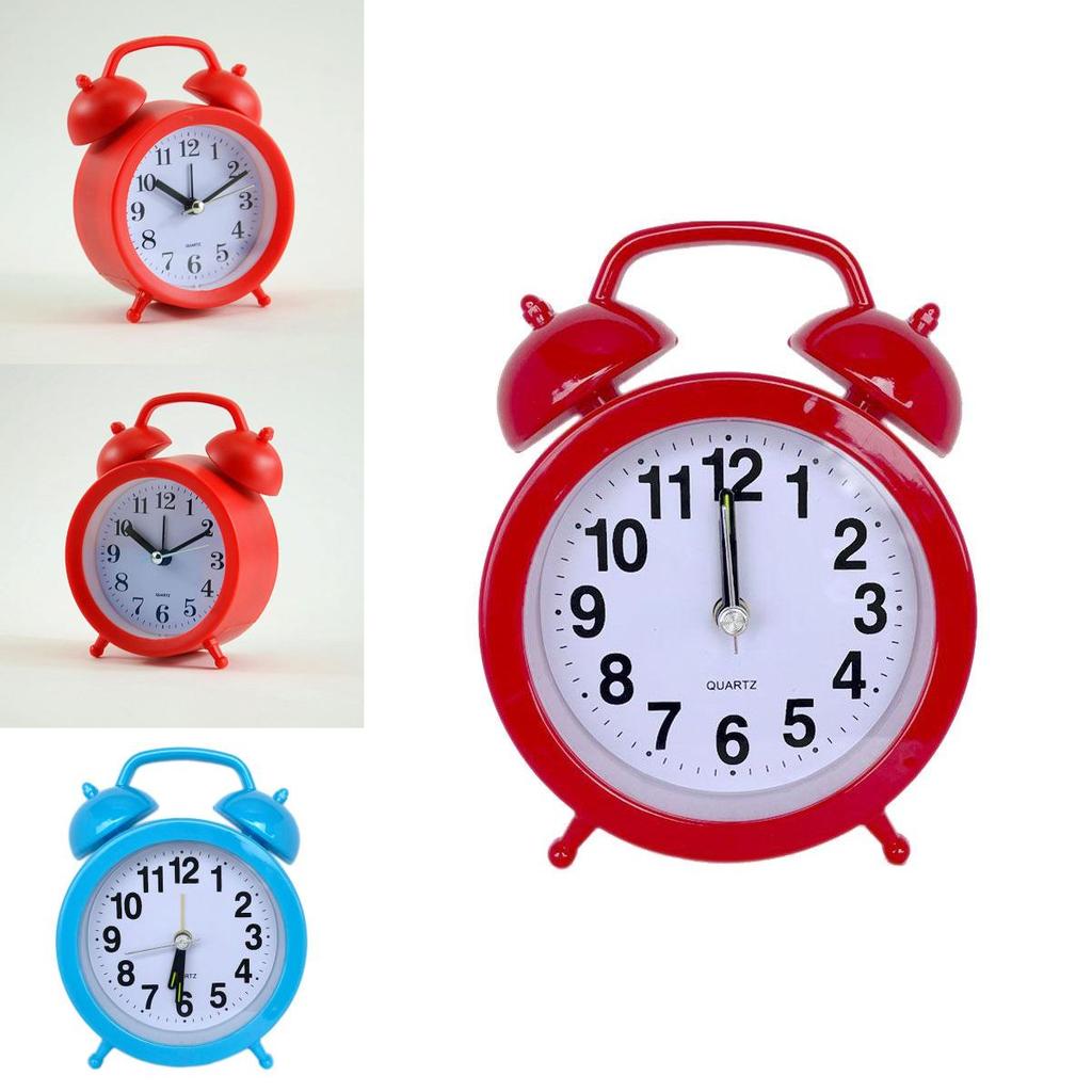 Ретро громкий будильник с дизайном двойного колокола и бесшумной стрелкой для спящих