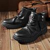 2024 New Men Ankle Boots Retro Motorcycle Boots 2024 Soft Outdoor Zip Walking Winter Shoes For Men Comfortable Shoes Botines 45