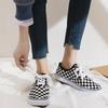 Canvas Shoes Schoolgirl Harajuku Ulzzang Black And White Plaid Retro Hong Kong Style Flat Baseplate Shoes Tide
