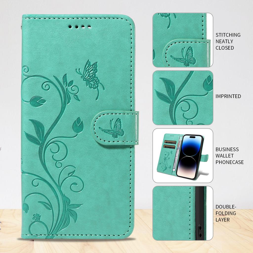 For Samsung Galaxy A36 5G PU Leather Cases Flower Pattern Wallet Stand Phone Cover with Strap