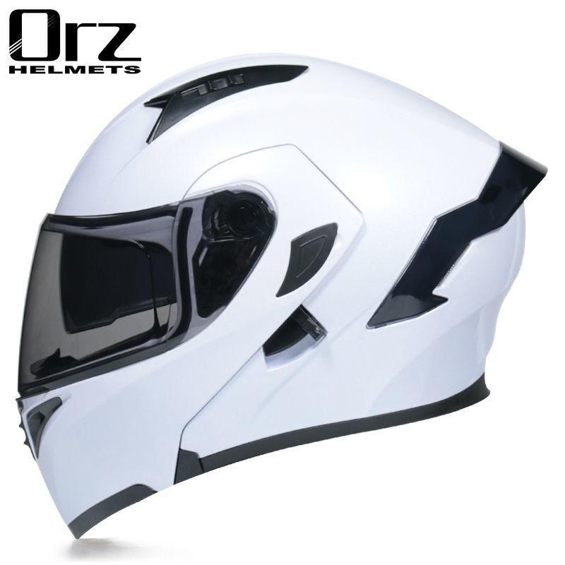 Full Face Motorcycle Helmet With Flip-Up Visor Men Women ABS Safety All-Season Riding Gear