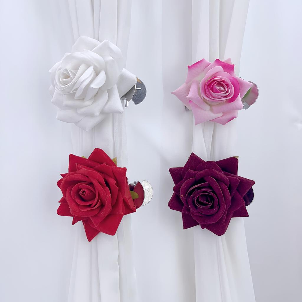 1PC Garden Simple Rose Clip Curtain Strap Fresh Classic Curtain Strap Door Curtain Buckle