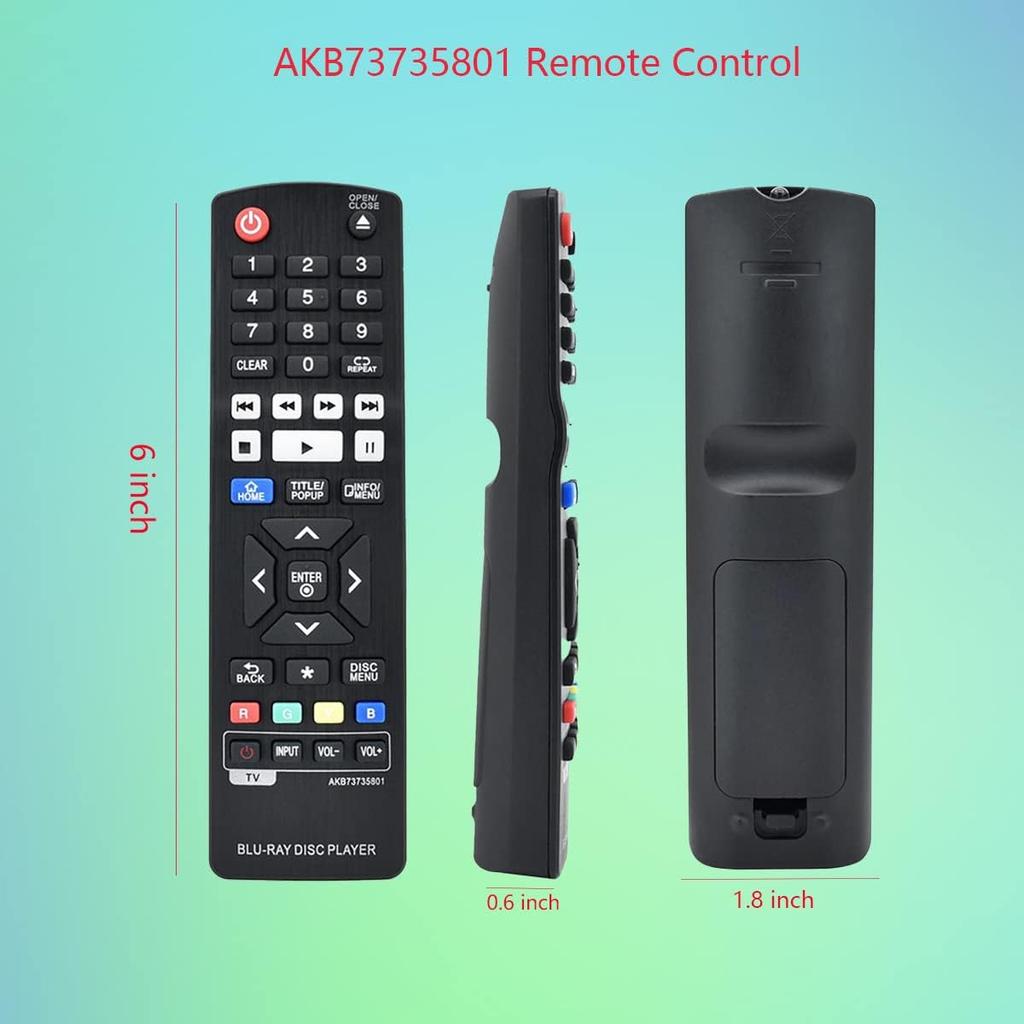 AKB73735801AKB73896401 Remote Control Replacement Use for LG Blu-Ray Disc DVD Player Sub BP530 BPM53 UP970 BPM54 BPM33 BP220