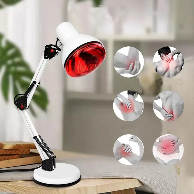 150W Infrared Heat Lamp Therapy Light - 360° Adjustable Clamp E27 Bulb for Muscle Pain Relief Home Physical Therapy