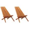 VidaXL Outdoor Folding Chairs 2 Pcs Solid Acacia Wood