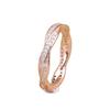 Кольцо-Колесо Фортуны Pan Jia Rose Gold - Креативный Европейско-Американский Стиль с Блестящими Плетеными Линиями, Белая Медь, Женские Украшения.