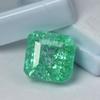 Natural Green Emerald Loose Gemstone Square Cut 13.90 ct for Jewelry Making and Gem Collections