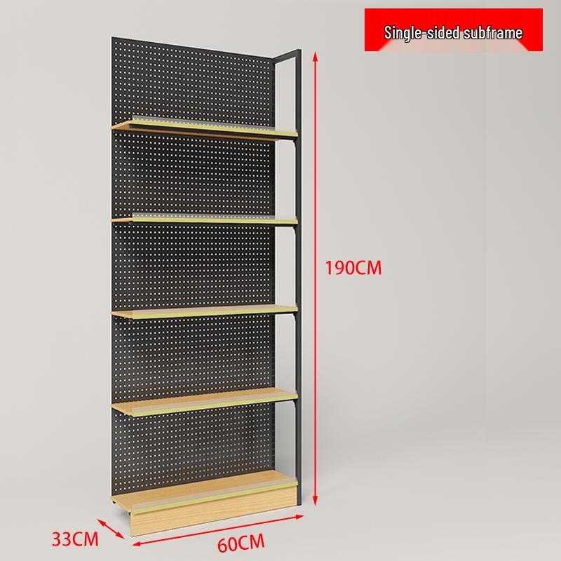 Steel-Wood Display Rack with Hooks for Snacks & Stationery