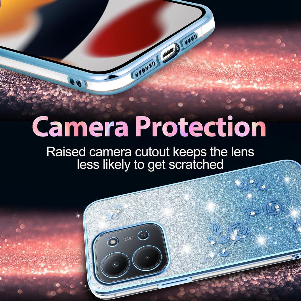 Phone Case For Xiaomi Redmi 15C 4G (EU) (173mm)/15C 5G (EU) (173mm)/Poco C85 4G (173mm) Flower TPU Flexible Gradient Back Cover