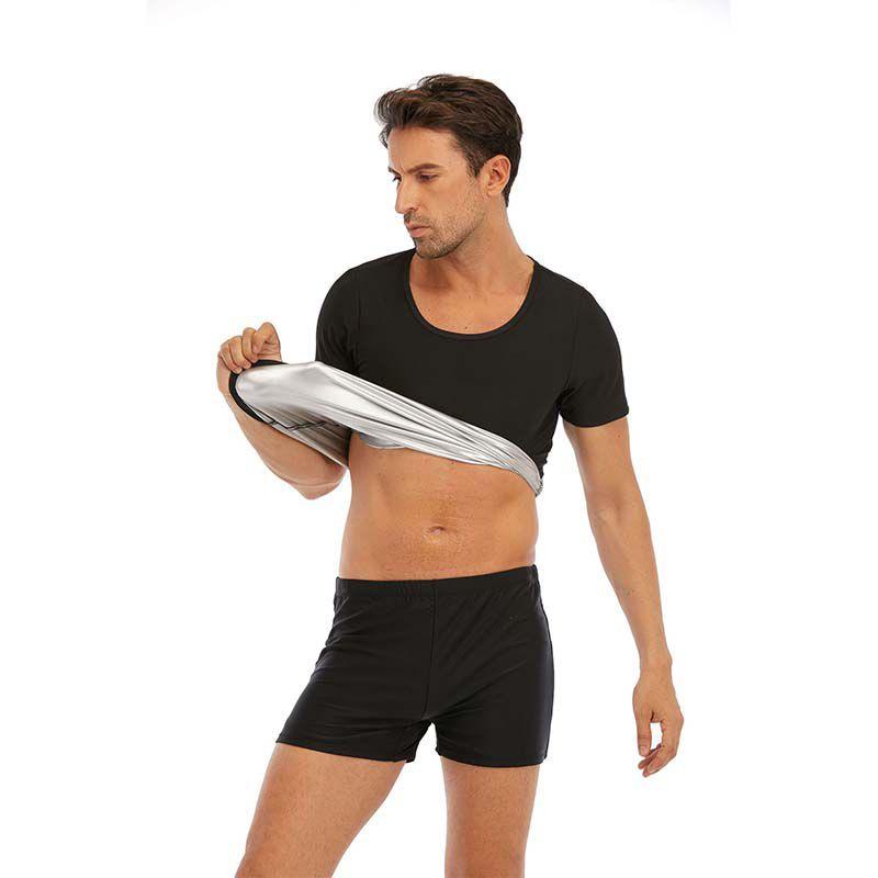 Мужской потогонный утягивающий полимерный жилет сауна для похудения фитнес майка-шейпер