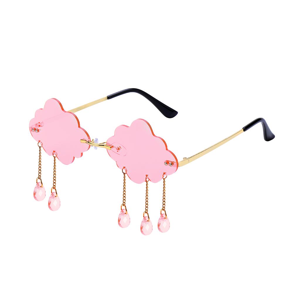 Men And Women Uv400 Shades Steampunk Sunglasses Rimless Sunglasses Clouds Tassel Sunglasses Disco Glasses