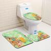 Рождественский коврик для ванной, туалетный трехпредметный набор