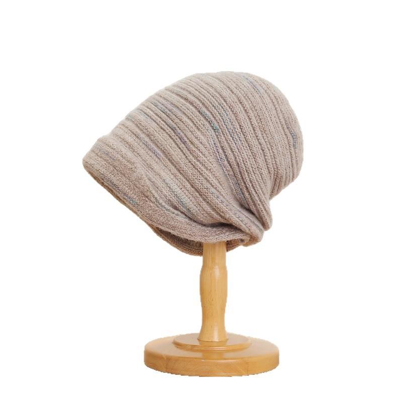 Versatile drawstring knitted hat children's autumn and winter warm curling face small pile hat ear protector bag head cold hat
