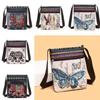 Women Small Bag Canvas Embroidered Phone Shoulder Bag Retro Ethnic Style Travel Outdoor Messenger Crossbody Bags