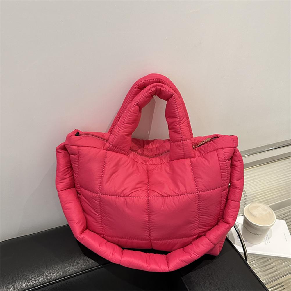 Женская стеганая сумка через плечо, стеганая сумка-тоут, однотонная стеганая сумка с верхней ручкой, женская сумка для поездок на работу