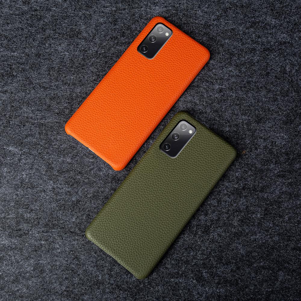 Luxury Business Cover for SAMSUNG S20 FE CASE Litchi Genuine Leather Cases S20Plus S21Ultra Back Cover Coque Shockproof Funda