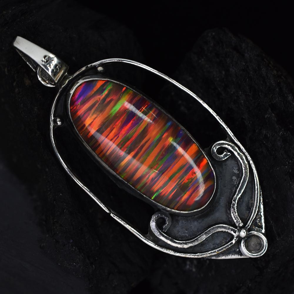 Natural Opal Loose Gemstone Brazilian 41.60 ct Oval Cut Pendant Gift for Him October Birthstone Gift
