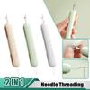 2 In 1 Needle Threader Plastic Handle Craft Thread Cutter Seam Ripper Stitches Unpicker Sewing Tool CrossStitch Sewing