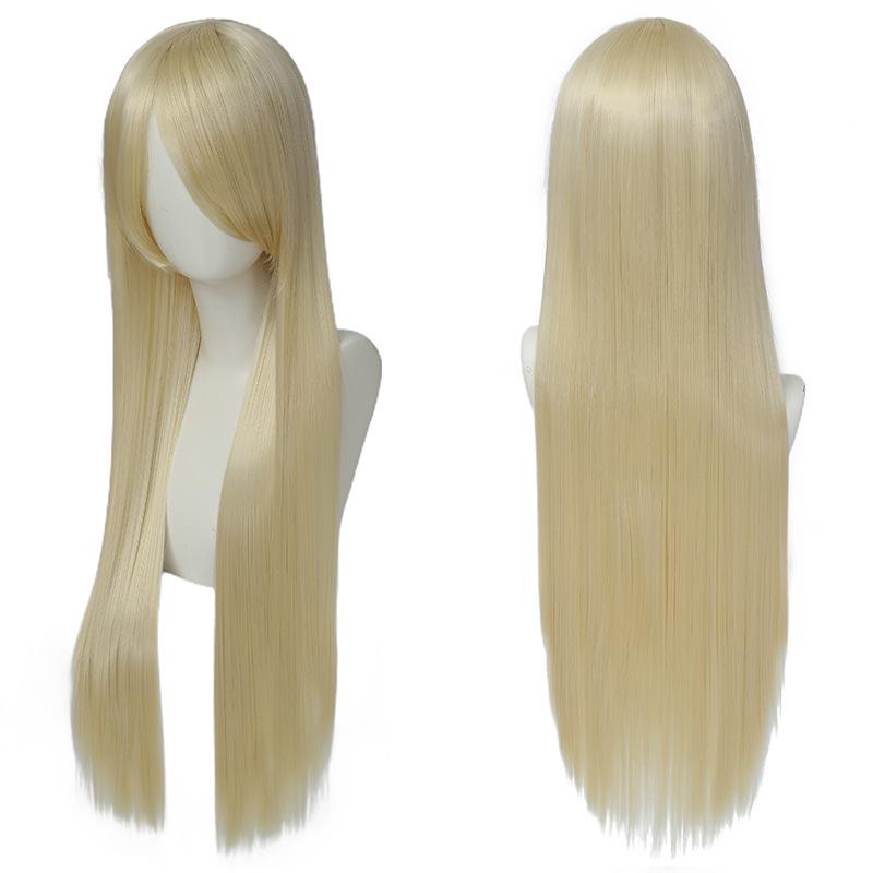 Colorful 80cm Long Straight Cosplay Wig for Anime & Historical Costumes