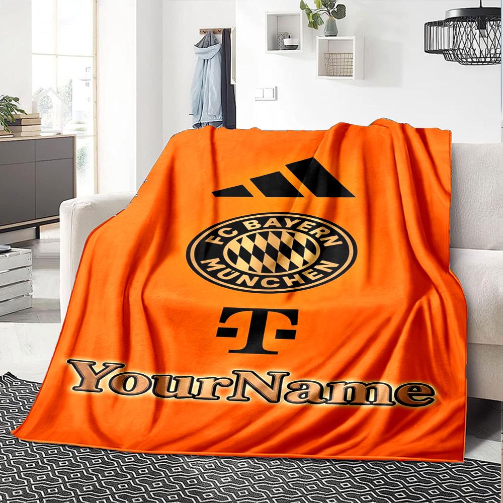Bayern Munich Personalized Name Blanket Multi-purpose Personalized Blanket Soft & Cozy for Bedding Chair Office Living Room All-Season Use