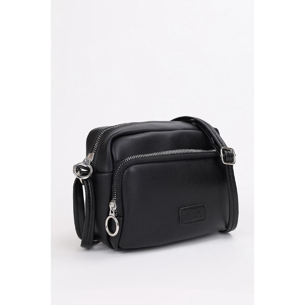 Women's Black 2-compartment Adjustable Strap Shoulder And Crossbody Bag