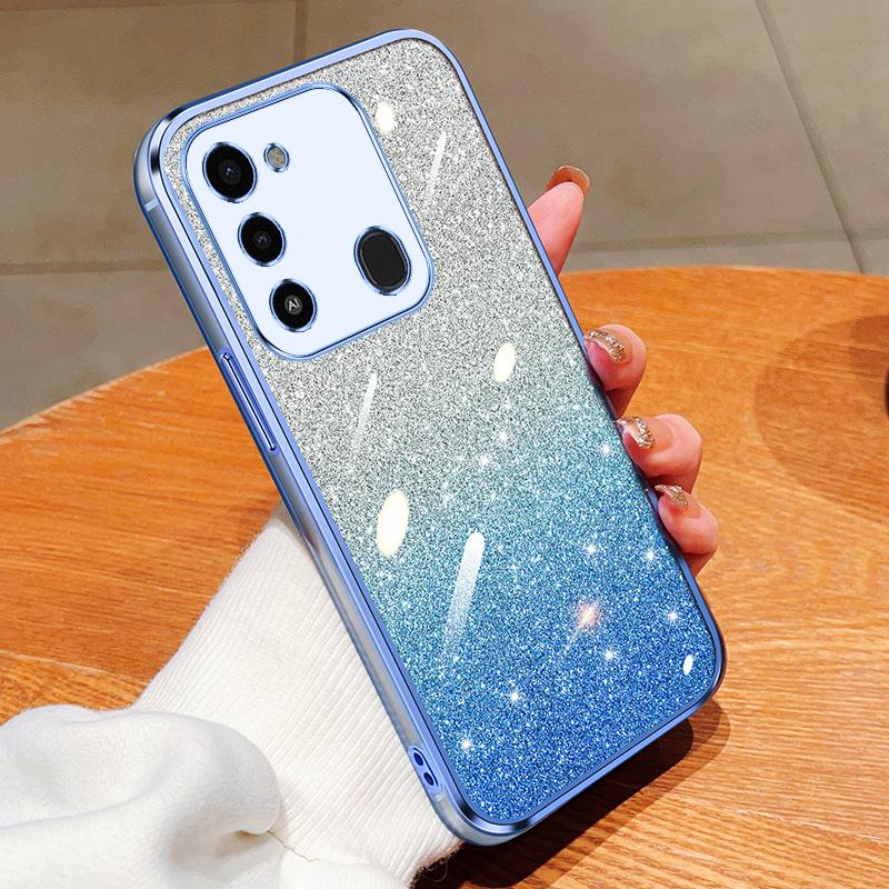 Infinix HOT 50 Case: Electroplated Silicone Glitter Gradient for NOTE 40, ZERO 30, SPARK 30C.