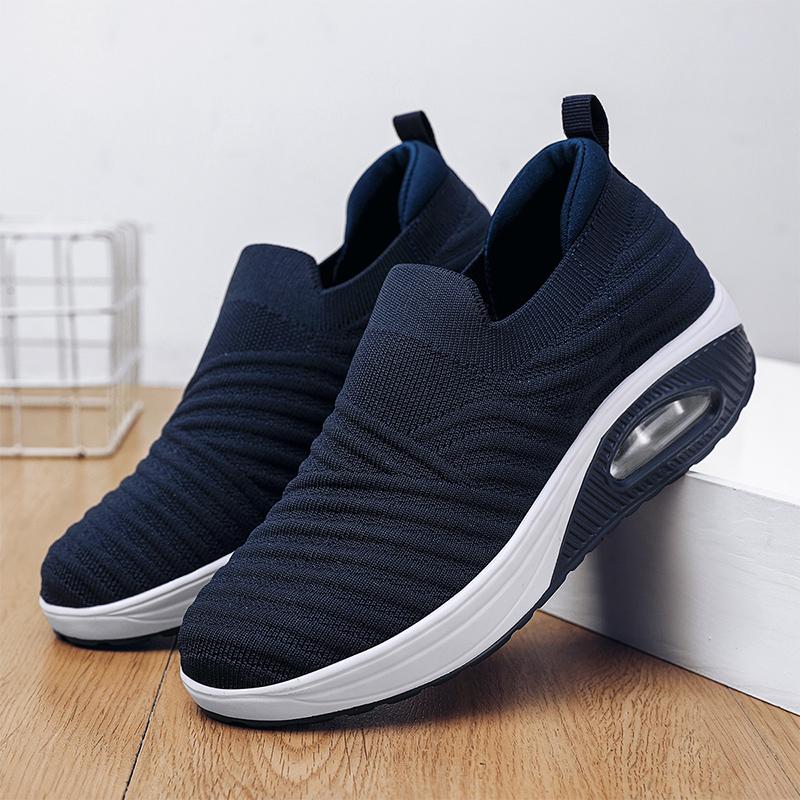Fashion Women Walking Shoes Air Cushion Non Slip Orthopedic Shoes Ladies Platform Mules Breathable Wedge Female Sneakers 2025 Size 42