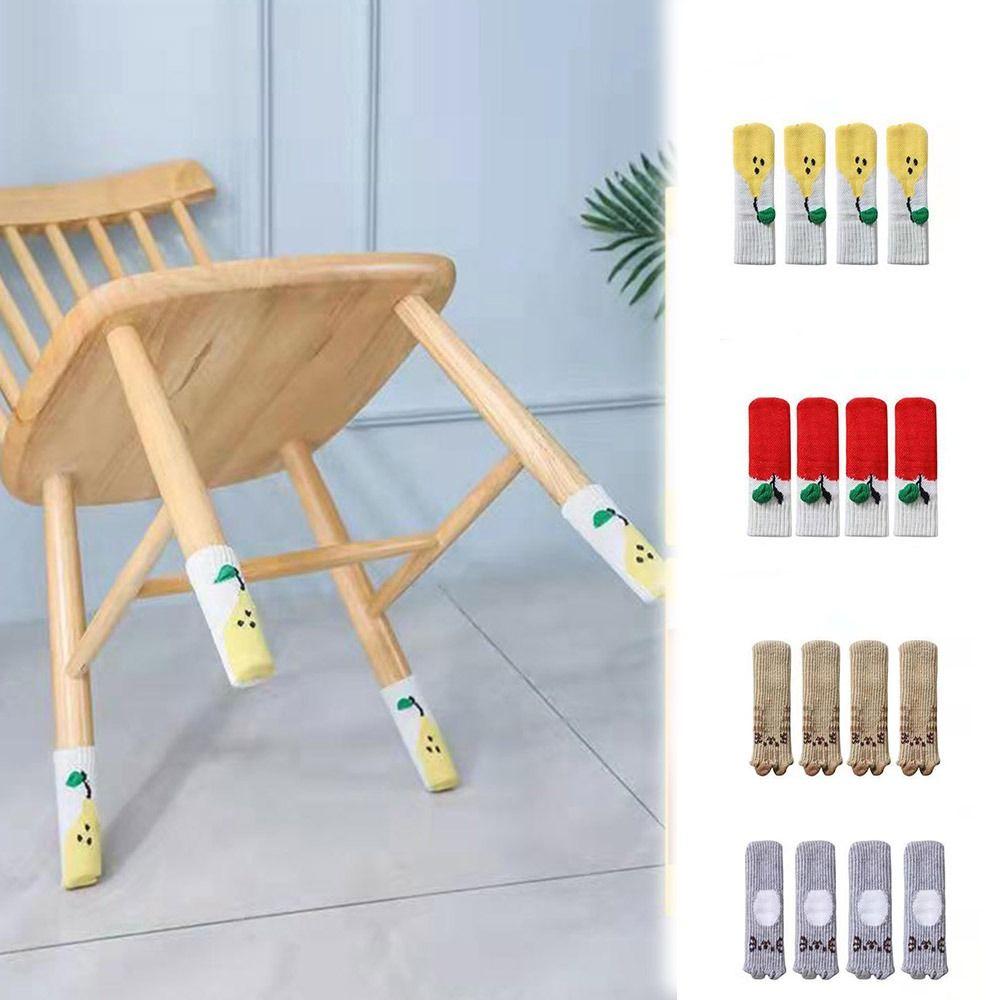 4Pcs/Set Non Slip Knitted Table Leg Cover Noise Reduction Chair Leg Protector Circumference 6-19cm
