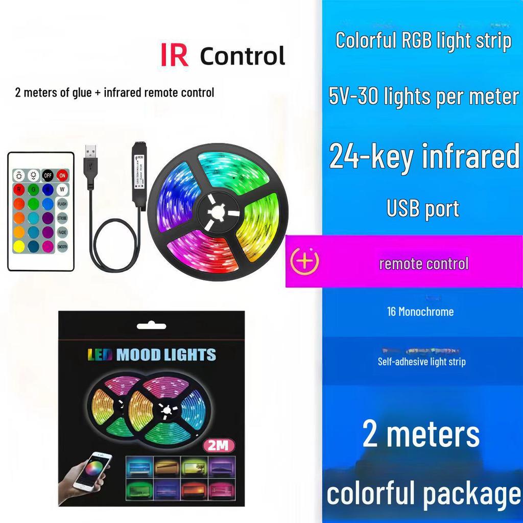 Комплект светодиодной ленты RGB 5 В: Меняющий цвет USB Bluetooth смарт-фон для украшения стола и стен.