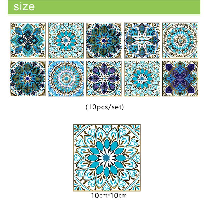 10 шт., кухонные украшения, плитка, наклейки, стикер на стену, водонепроницаемый цветок, плитка, домашний декор