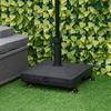 20kg Garden Parasol Base with Wheels Heavy Duty Sand or Water Filled Patio Umbrella Base for Outdoor Deck Beach Black