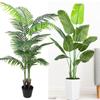Большие искусственные растения 6 футов, пальма, тропические искусственные растения, пластиковые растения баньяна, высокие пальмовые листья, украшения для дома, сада, кафе