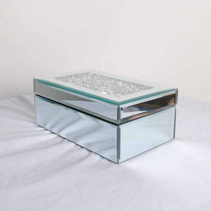 Crystal Glass Jewelry Box Trinkets Watch Case Storage Box Jewelry Accessories Display Containers Velvet Ring Earring Showcase