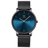 BEN NEVIS Casual Date Analog Quartz Mesh Blue and Black Men's Watch, Simple, Stylish, Slim, Design, Display, Waterproof, Movement, Band,