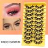 Eyelashes 3D Effect Realistic Curled Russian Volume Eyelashes Makeup Prop Daily Life