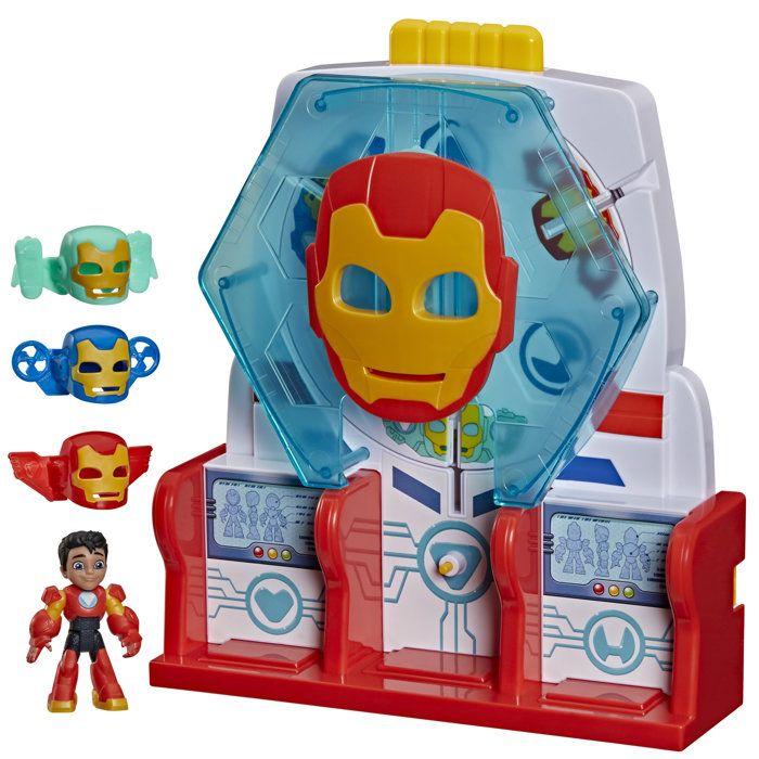 Salle des armures d'Iron Man, figurine de 7,5 cm et accessoires, jouets de super-héros, Iron Man et ses Amis Extraordinaires, dès 3