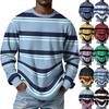 Мужской вязаный повседневный пуловер с воротником , с длинным рукавом, для ежедневной носки