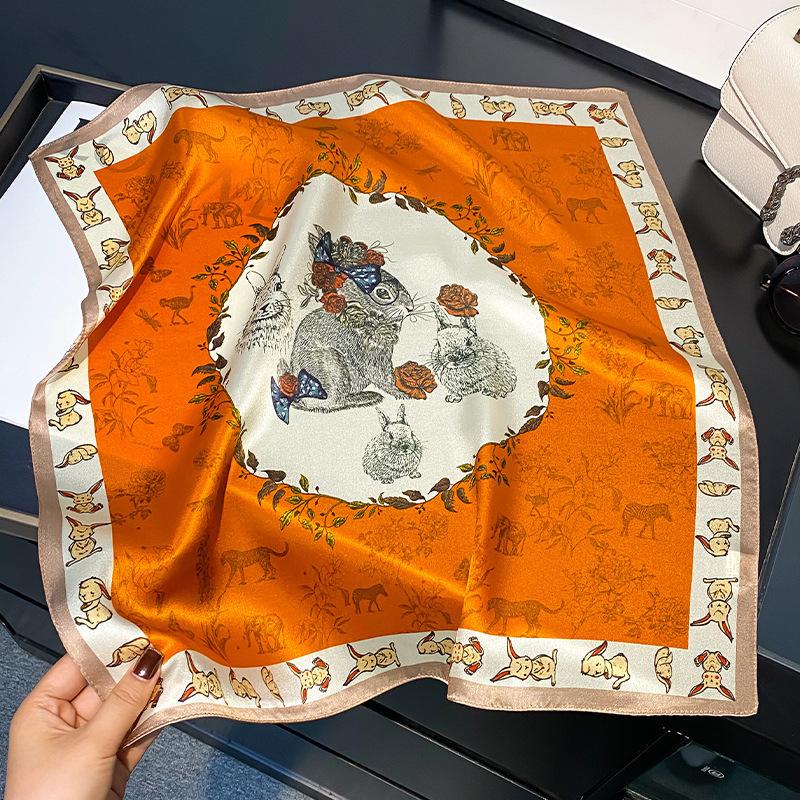 100% Natural Real Silk Scarf Women Mulberry Luxury Square Fashion Print Hair Neckerchief Schal Shawl Wraps Hijab Bandana Scarves