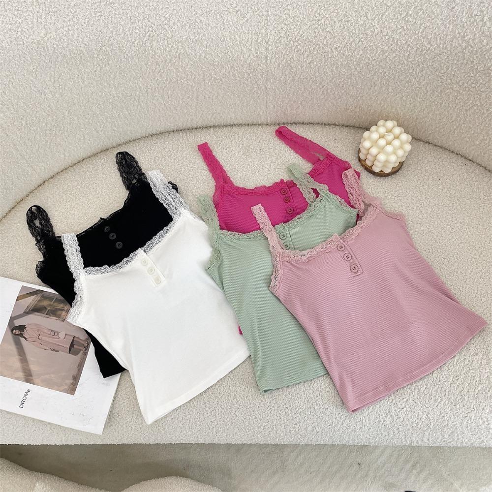 Рубчатый топ на бретельках, кружевной укороченный топ с лямкой на шее, женские летние майки на пуговицах с открытой спиной, модный вязаный топ, женский укороченный жилет без рукавов